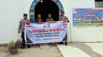 Jaga Kamtibmas dan Pererat Silaturahmi, Polsek Rambah Samo Gelar Minggu Kasih di Gereja GPDI Maranata Telur Aur